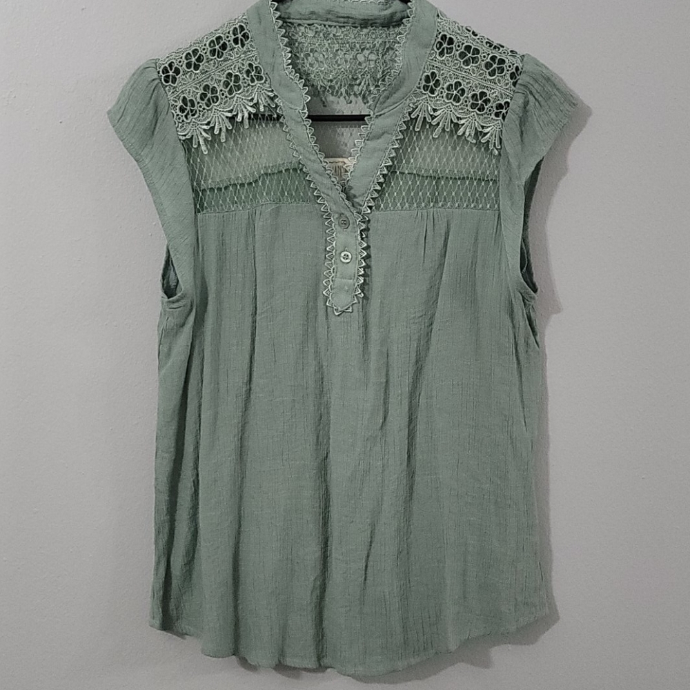 Sweet Wanderer XL Green Blouse